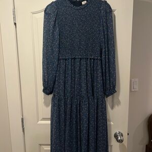 Aritzia Wilfred Blue Floral Women's Dress